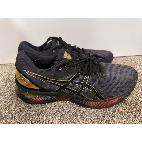 ASICS Men’s Gel Nimbus 22 Platinum Pure Gold Running Shoe Size 12 - Picture 2 of 7